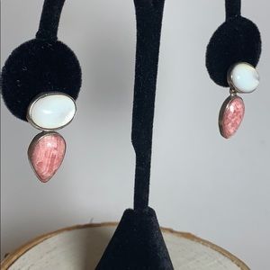 Taxco Pink Sterling Earrings